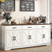 70" Farmhouse Buffet Cabinet with Storage 3 Drawers & 6 Barn Doors