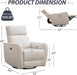 Beige Power Recliner with USB, Glider Rocker