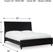 Signature Design by Ashley Danziar Modern King Panel Platform Bed with Angled Legs, Foundation or Box Spring Not Needed, Black
