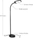 Litespan Slim LED Floor Reading Lamp - Tall with Adjustable Gooseneck, Dimmable for Living Rooms, Offices & Bedrooms - Black