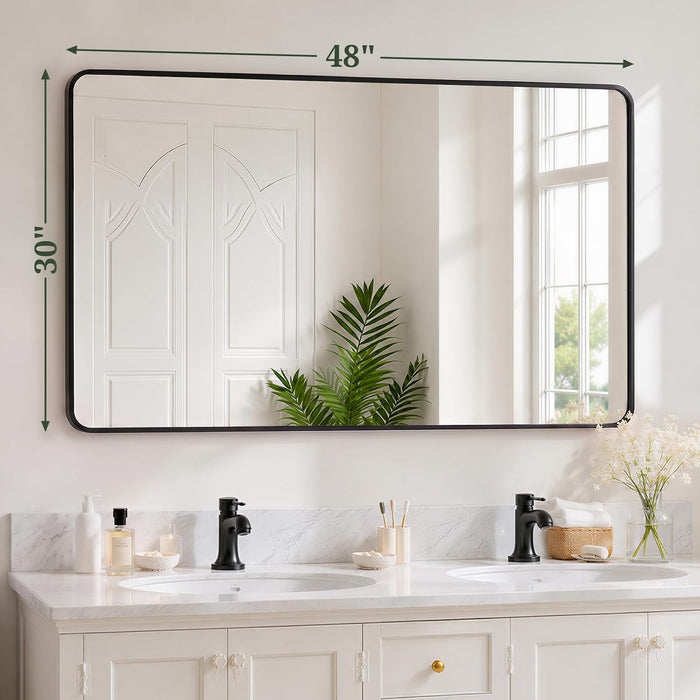 Bathroom Mirror for Wall, 48X30 Inch HD Tempered Glass Vanity Mirror
