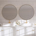 Gold round Mirror, 36’’ Brushed Gold Circle Bathroom Mirrors in Stainless Steel Metal Frame 1" Deep Set Design