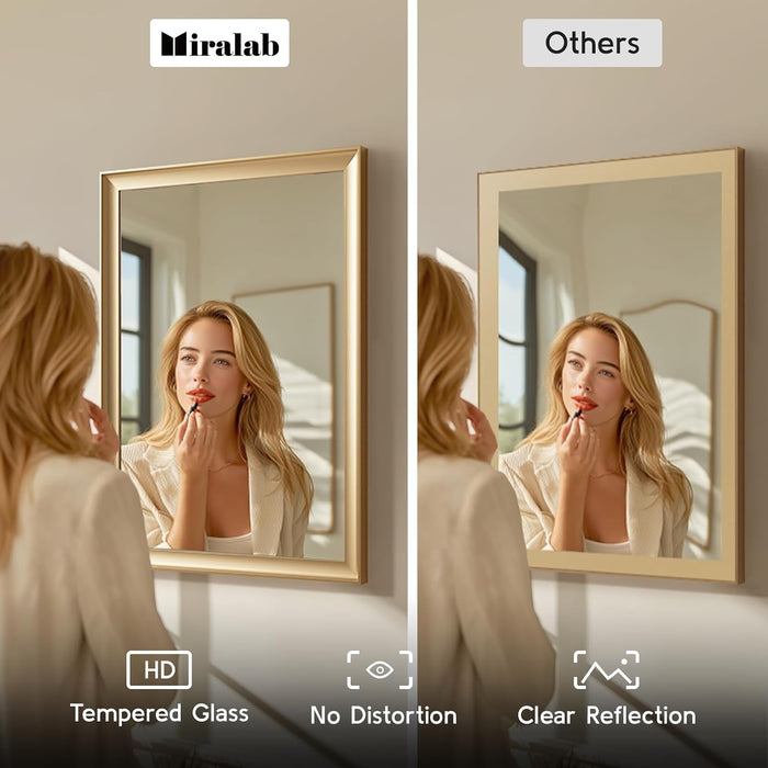 2 Pack Brushed Gold Bathroom Mirrors for over Sink, 22X30 Inch