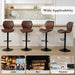 Bar Stools Set of 4, Modern Swivel Counter Height Barstools for Kitchen Island Chairs, Adjustable Fabric Bar Stools with Back for Kitchen Counter Bar, Brown