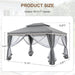10X13 FT Gazebo with Mosquito Netting, Metal Frame Canopy Shelter, Gray | Double Soft Roofs Backyard, Garden, Deck, Patio, Party Events Mesh Netting and Privacy Screen Sun-Proof and Water-Proof