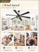 65 Inch Ceiling Fan with Lights, Farmhouse Caged Ceiling Fans with Remote, Black Industrial Ceiling Fans with Quiet Reversible DC Motor, Large Ceiling Fan for Living Room, Bedroom