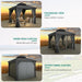 10X10Ft Hardtop Gazebo with Nettings and Curtains, Heavy Duty Double Roof Galvanized Steel Outdoor Combined of Vertical Stripes Roof for Patio, Backyard, Deck, Lawns, Gray