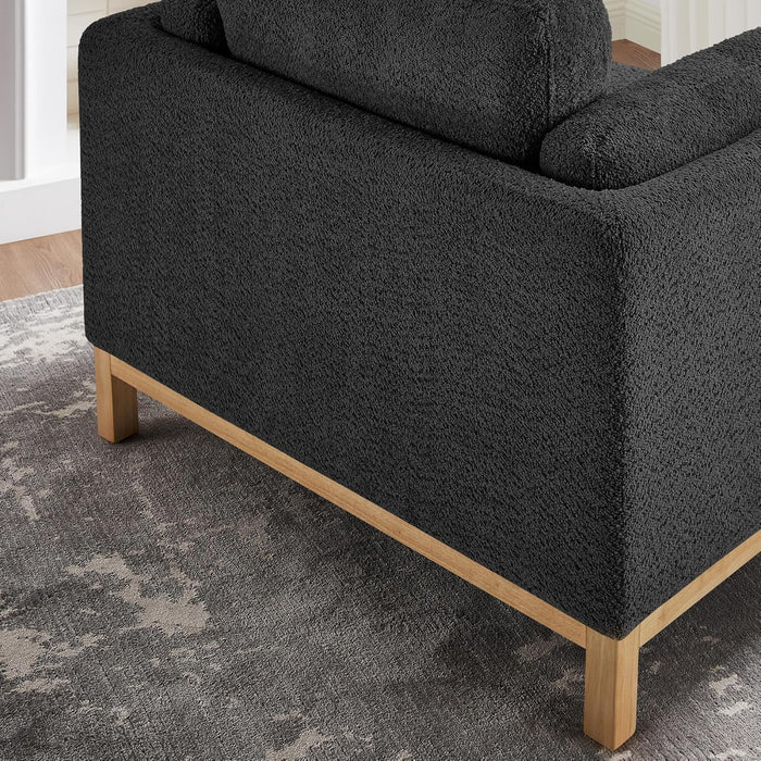 41.34" Oversized Accent Chair, Upholstered Armchair with Solid Wood Legs Living Room Chairs with Wide Armrest Pads, Reading Chair for Bedrooms, Apartments, Living Rooms, Offices（Dark Grey）