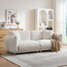 Sherpa Plush 87Inches SnowWhite Upholstered DeepSeat Sofa