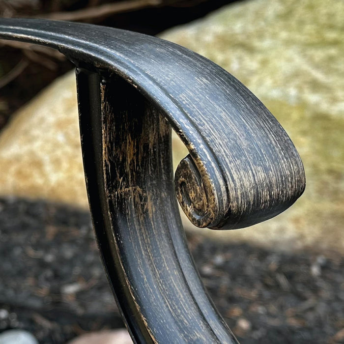 Traditions 5-Piece Rust Resistant Aluminum Patio Dining Set with Blue Cushions, Swivel Rockers and Aluminum round Dining Table, Outdoor Dining Set for 4