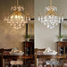 Golden Crystal Chandeliers 4 Light Dining Fixtures