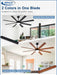 66" Ceiling Fans with Lights: Black Indoor/Outdoor Ceiling Fan for Patios Living Room - 8 Blades Dimmable Large Ceiling Fans with Remote APP Control Timer Reversible Quiet DC Motor 6 Speeds