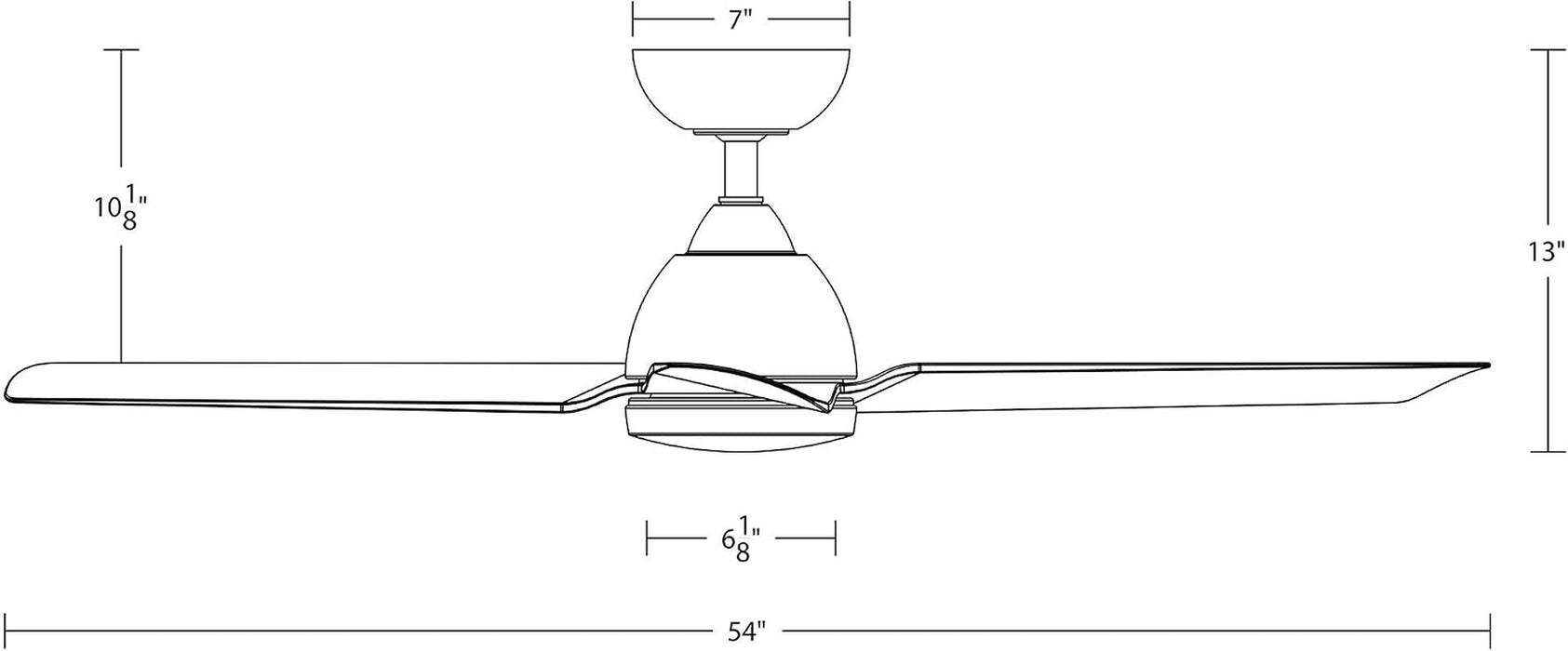 Premium 54 Inch Outdoor Ceiling Fan With Remote Led