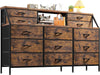 Rustic Brown Dresser with 13 Drawers