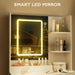 Vanity Desk with Mirror and LED Lights, Small Makeup Vanity Desk with 2 Drawers, 3 Storage Shelves, 24 Inches Make up Dressing Table with Power Outlet, 3 Adjustable Lights for Girls Bedroom, White