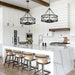 21.65" Black Chandelier, 6-Light Modern Farmhouse Dining Room Chandelier, Industrial Metal Cage Chandelier Hanging Light Fixture for Kitchen Island, Foyer, Entryway, Staircase, Living Room