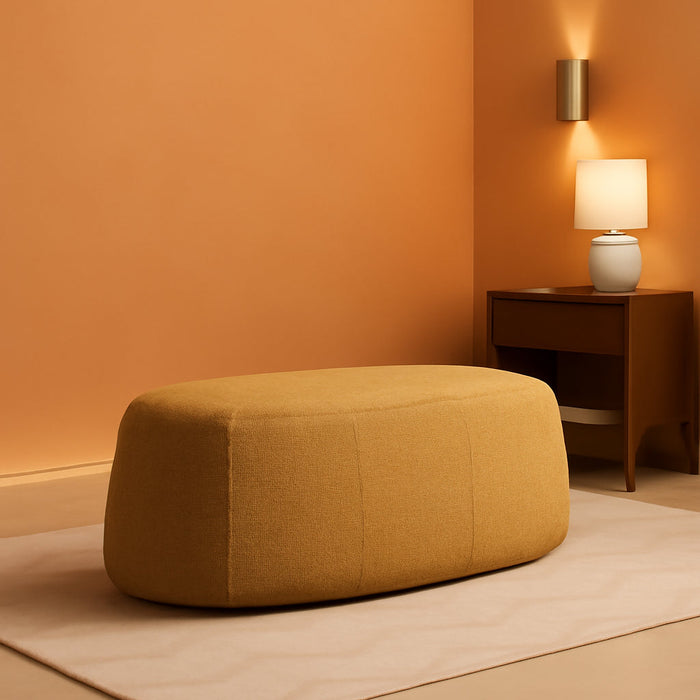 Kayley 40" Oval Shaped Upholstered Ottoman