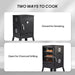 Outdoor Smoker with Door, Vertical Charcoal Smoker, Outdoors Charcoal Grill with 2 Detachable Grill Netting Smoking Racks, Suitable for Lawn Picnic Backyard BBQ, Small Families, Black