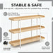 3-Tier Bookshelf with Guardrail, Industrial Open Bookcase, 6-Leg Design | Steel and MDF Construction, 20 Mm round Tubes, 15 Mm MDF Panels