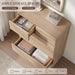 Natural Oak 6 Drawer Dresser for Bedroom, 48" Tall Chest of Drawers