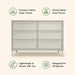 Naima 6-Drawer Premium Fabric Dresser – Strong Metal Frame, Sag-Proof Drawers with Sleek Metal Handles, Durable Storage Solution for Your Home (Beige)