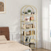 Goldtone StainlessSteel TemperedGlass SixTier Bookshelf