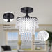 Small Crystal Chandelier Flush Mount Ceiling Light 3 Tiers Raindrops Crystal Chandeliers for Bedroom Hallway Foyer Living Room Entryway Closet,Black