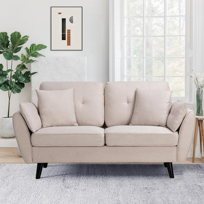 Modern Loveseat Couch with Pillow (63")