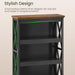 4-Tier Bookshelf, 42.9" Small Bookcase, Floor Standing Organizer Shelf, Corner Book Shelf, Metal Frame Bookshelves for Study, Bedroom, Living Room, Black and Walnut TSJ01BL