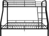 Hollywood Bunk Beds Twin over Full Size, Heavy Duty Metal Bunk Bed with Safety Guardrails, Angled Ladder, Underbed Storage, 800Lbs Capacity - for Kids and Teens, Twin over Full Bunk Bed, Black