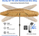9Ft Hula Thatched Hawaiian Style Tiki Umbrella with Crank & Tilt, UPF 50+ Nylon Thatch & 220GSM Polyester Canopy, 8 Heavy-Duty Steel Ribs for Outdoor, Patio, Beach, Pool, Backyard, Garden