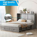 Gray Queen Murphy Cabinet BedFrame With StorageDrawers