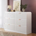 Fluted 6-Drawer Dresser 54-Inches White Solid-Wood Storage