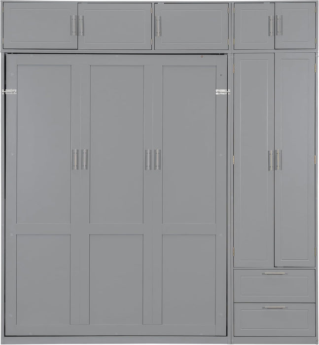 Queen Size Murphy ConvertiblePlatformBed GrayFinish
