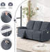 Recliner Sofa Covers 8-Pieces Stretch Large Couch Covers for 3 Seats Reclining Slipcovers Soft Jacquard Pattern Furniture Protector (Grey)