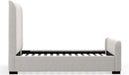 Adele Upholstered California King Platform Bed in Beige