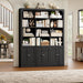 70.9" Bookcase Tall Bookshelf with Doors, Triple Wide Bookshelves