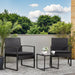3 Piece Wicker Conversation Bistro Sets Outdoor Patio Set Modern Rattan Chair Furniture Sets with Coffee Table for Yard Garden Porch Lawn (Black)