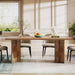 63-Inch Dining Table for 4-6, Farmhouse Kitchen Table with Large Tabletop, Rectangular Dinner Eating Table for Dining Room, Living Room, Kitchen, Light Oak Brown