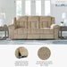 Tip-Off Classic Wall Hugger Power Reclining Sofa with Adjustable Headrest and USB Ports, Light Brown