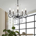 Small Crystal Chandelier, Modern Black Chandelier Dining Room Light Fixture, Mini Crystal Pendant Light for Bedroom Ceiling Light Fixture for Living Room Entryway Kitchen Island Hallway