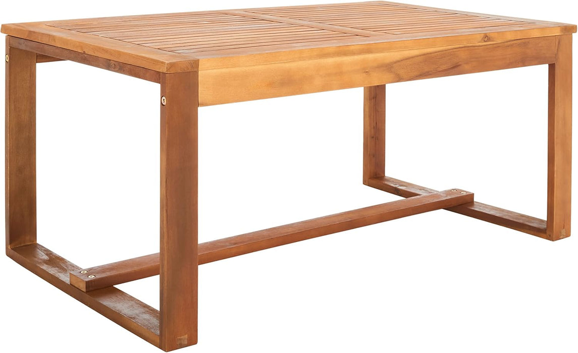 Home Collection Hailey Outdoor Living 4-Piece Acacia Patio Furniture Set, Brown and Navy