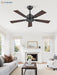 42 Inch Ceiling Fan No Light, Black Ceiling Fan without Lights, Quiet Reversible DC Motor, 6-Speeds, Small Ceiling Fan with Remote for Bedroom, Living Room, Patio, Indoor/Outdoor Use