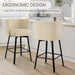 26" H Counter Height Swivel Bar Stools Set of 4, Barrel Counter Stools with Backrest, Linen Fabric Upholstered Barstools with Metal Legs for Kitchen Island,Sand