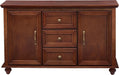 47" Wood Sideboard Buffet Cabinet with Storage,Traditional Media Console with 2 Doors & 3 Drawers,Adjustable Shelves Credenza with Solid Wood Legs for Kitchen,Living Room,Walnut