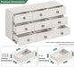 White Dressers of 9 Drawers, Chest Dresser with Deep Drawers, Modern Dresser Closet for Bedroom, Curved Drawer with Large Storage, 57'' Wide