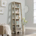Ladder Bookshelf 5 Tier Trestle Ladder Shelf Wooden Bookcase, in Chalked Chestnut