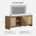 TV Stand for Living Room Boho Entertainment Center for Bedroom with 4 Rattan Cabinets Farmhouse Television Stands with Storage Large Media Console Table for Tvs up to 65 Inch