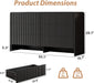 55" Wide Modern Curved 6 Drawer Dresser，Black