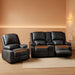 Loveseat Recliner Sofa Set with 2-Tier Cushion, 2+1+1 Pieces in Living Room, 2 Seater Reclining Loveseat Leather with Removable Console, 2 Oversize Recliner Chair Sofa Seat - Grey